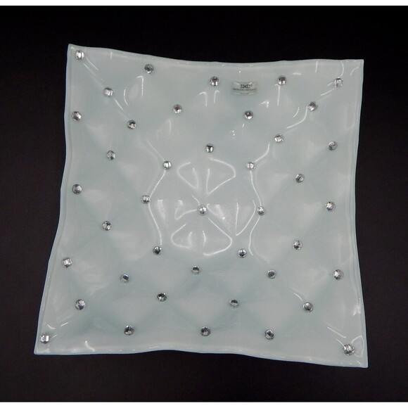 Debora Carlucci Square Candy Dish Bowl Glass Crystal Gem Cushioned Made in Italy - Picture 6 of 13